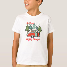 Gepersonaliseerde Happy Camper Kerstmis T-shirt