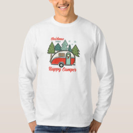 Gepersonaliseerde Happy Camper Kerstmis T-shirt