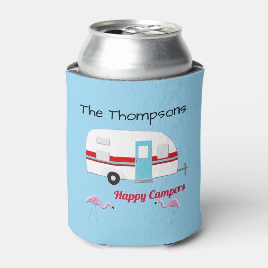 Gepersonaliseerde Happy Campers Blikjeskoeler (Blikje Voorkant)