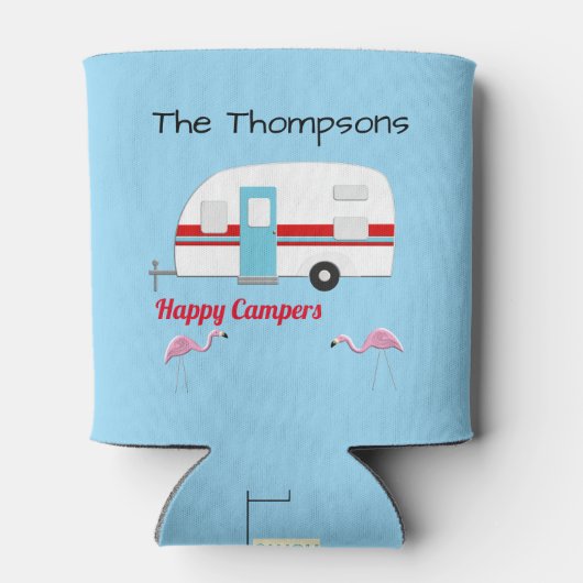 Gepersonaliseerde Happy Campers Blikjeskoeler (Achterkant)