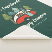 Gepersonaliseerde Happy Campers Kerstmis Sherpa Deken (3/4)
