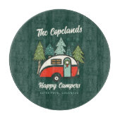 Gepersonaliseerde Happy Campers Kerstmis Snijplank (Voorkant)