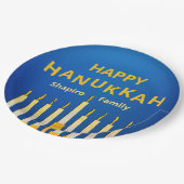 Gepersonaliseerde Happy Chanoeka! Menorah Papieren Bordje (Gekanteld)