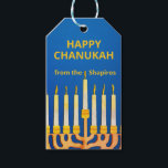 Gepersonaliseerde Happy Chanukah Menorah Cadeaulabel<br><div class="desc">Gepersonaliseerde Happy Chanukah Menorah Gift Labels. Wijzig uw naam voordat u bestelt. Kan ook het bericht op de achterkant personaliseren.</div>