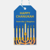 Gepersonaliseerde Happy Chanukah Menorah Cadeaulabel (Voorkant)