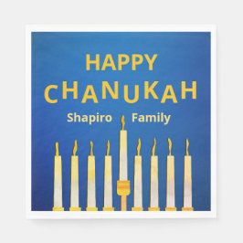 Gepersonaliseerde Happy Chanukah Menorah Servet