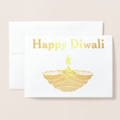 Gepersonaliseerde Happy Diwali Gold Folie Kaarten (Voorkant met envelop)