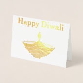 Gepersonaliseerde Happy Diwali Gold Folie Kaarten (Voorkant)