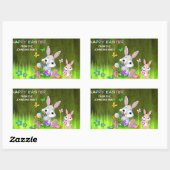Gepersonaliseerde HAPPY EASTER Bunny gekleurde eie Rechthoekige Sticker (Vel)