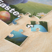 Gepersonaliseerde Happy Easter Bunny Kinder Legpuzzel (Zijkant)