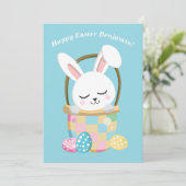 Gepersonaliseerde Happy Easter Bunny Schattige Bab Kaart (Staand voorkant)