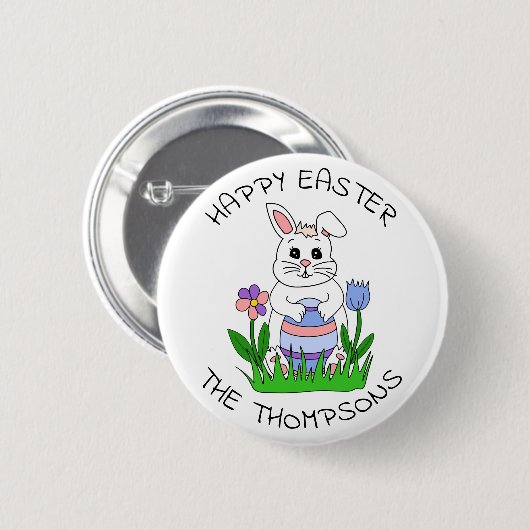 Gepersonaliseerde Happy Easter Button (Voorkant /achterkant)