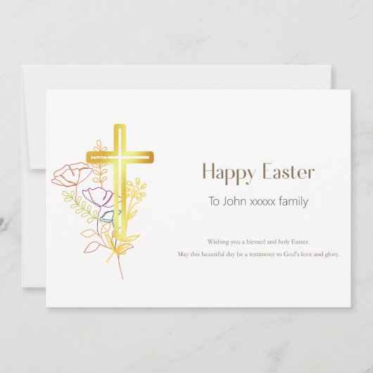 Gepersonaliseerde Happy Easter Christelijke Kaart (Voorkant)