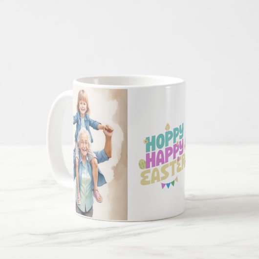 Gepersonaliseerde Happy Easter Photo Mok – Aangepa (Voorkant links)