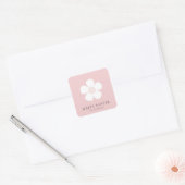 Gepersonaliseerde Happy Easter Pink Daisy Vierkante Sticker (Envelop)