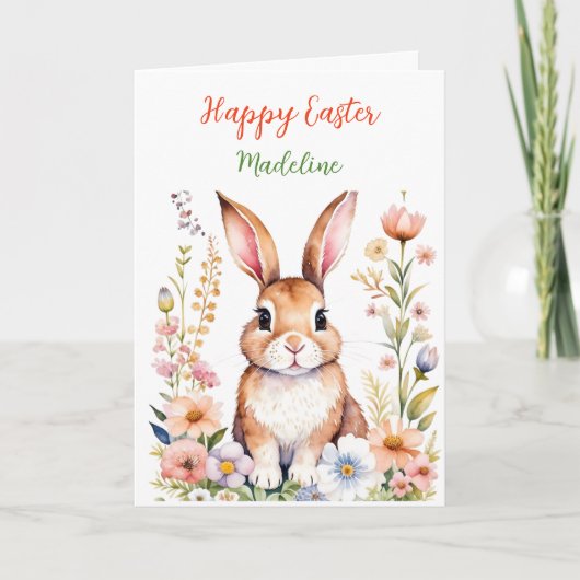 Gepersonaliseerde Happy Easter Plus kleurplaat Kaart (Voorkant)