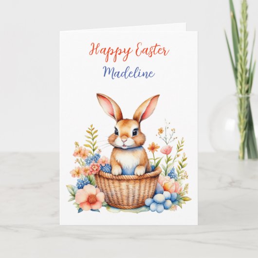 Gepersonaliseerde Happy Easter Plus kleurplaat Kaart (Voorkant)