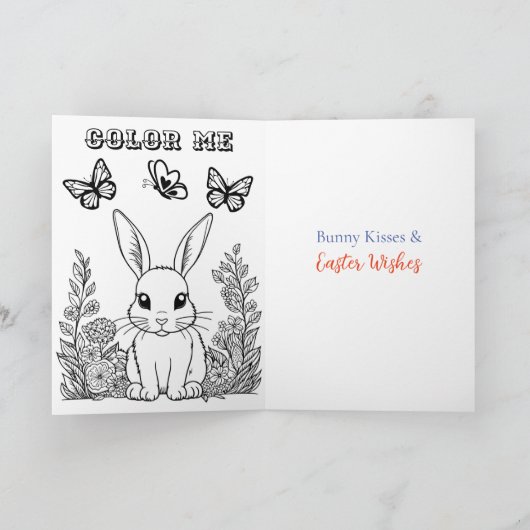 Gepersonaliseerde Happy Easter Plus kleurplaat Kaart (Binnen)