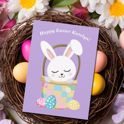 Gepersonaliseerde Happy Easter Schattigee Pastel P Kaart