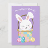 Gepersonaliseerde Happy Easter Schattigee Pastel P Kaart (Voorkant)