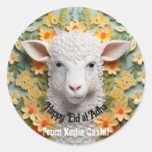 Gepersonaliseerde Happy Eid al Adha Ronde Sticker (Voorkant)