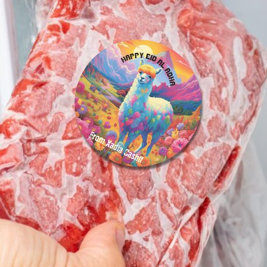 Gepersonaliseerde Happy Eid al Adha Ronde Sticker