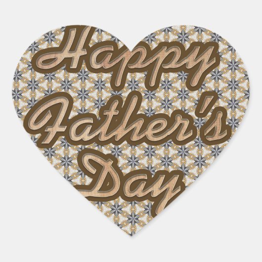 Gepersonaliseerde Happy Fathers Day Heart Hart Sticker (Voorkant)