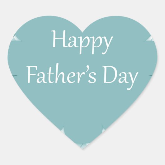 Gepersonaliseerde Happy Fathers Day Heart Sticker (Voorkant)