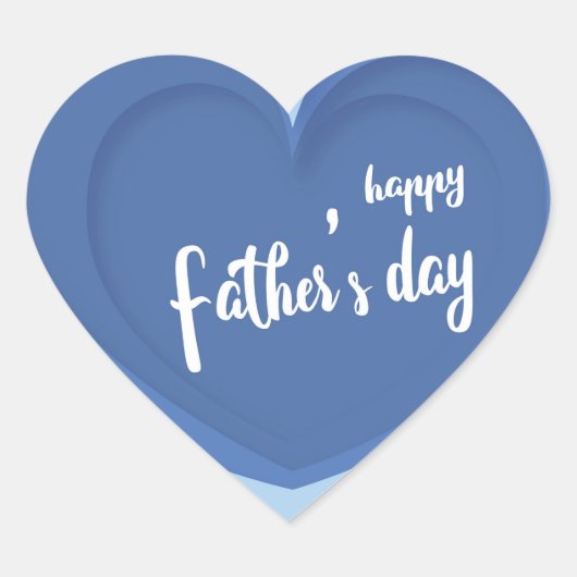 Gepersonaliseerde Happy Fathers Day Heart Sticker (Voorkant)