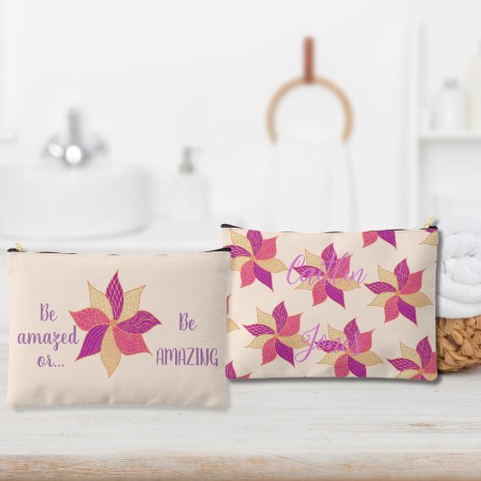 Gepersonaliseerde Happy Flower Accessoire Pouch Etui