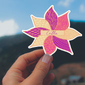 Gepersonaliseerde Happy Flower Name Sticker