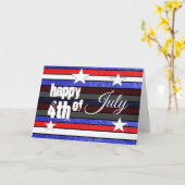 Gepersonaliseerde Happy Fourth of July Patriottisc Kaart (Gele Bloem)