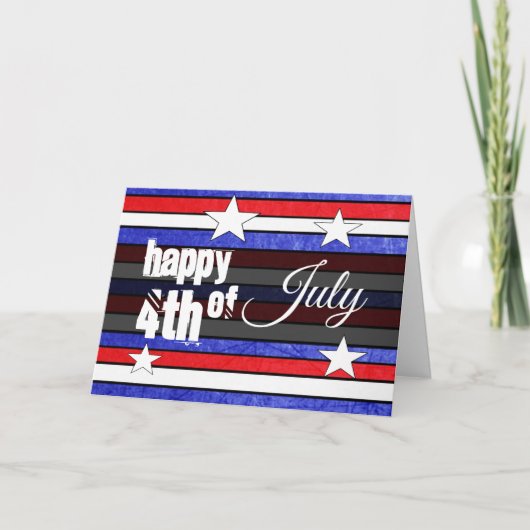 Gepersonaliseerde Happy Fourth of July Patriottisc Kaart (Voorkant)