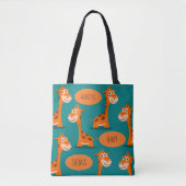 Gepersonaliseerde Happy Giraffe Baby Tote Bag (Voorkant)