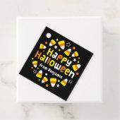 Gepersonaliseerde Happy Halloween Candy Corn Gift Bedankjes Labels (In situ)