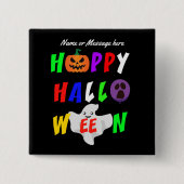 Gepersonaliseerde Happy Halloween Fun Vierkante Button 5,1 Cm (Voorkant)