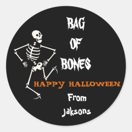 Gepersonaliseerde Happy Halloween Ghost Bag van bo Ronde Sticker