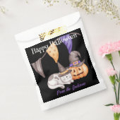 Gepersonaliseerde Happy Halloween | KAT EN POMPOEN Bedankzakje (Gezegeld)