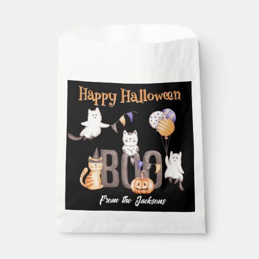 Gepersonaliseerde Happy Halloween | KITTENS & BOEK Bedankzakje (Voorkant)