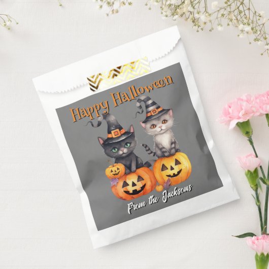 Gepersonaliseerde Happy Halloween | KITTENS EN POM Bedankzakje (Gezegeld)