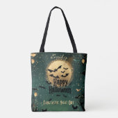 Gepersonaliseerde Happy Halloween met Green Moonli Tote Bag (Achterkant)