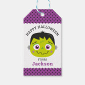 Gepersonaliseerde Happy Halloween Monster Gift Lab Cadeaulabel (Voorkant)