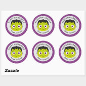 Gepersonaliseerde Happy Halloween Monster Ronde St Ronde Sticker (Vel)