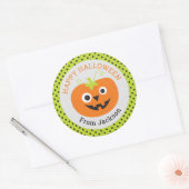 Gepersonaliseerde Happy Halloween Pumpkin Sticker (Envelop)