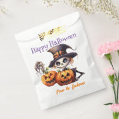 Gepersonaliseerde Happy Halloween | SKELET EN POMP Bedankzakje (Gezegeld)
