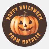 Gepersonaliseerde Happy Halloween Sticker (Voorkant)