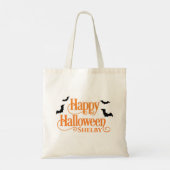 Gepersonaliseerde Happy Halloween Trick or treat Tote Bag (Achterkant)