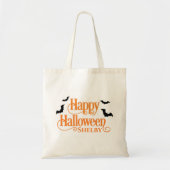 Gepersonaliseerde Happy Halloween Trick or treat Tote Bag (Voorkant)