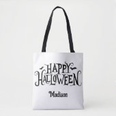 Gepersonaliseerde Happy Halloween Trick or treat Tote Bag (Voorkant)