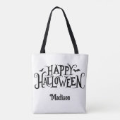 Gepersonaliseerde Happy Halloween Trick or treat Tote Bag (Achterkant)